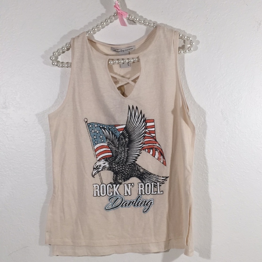 American Rag Cie Tank Rock N’ Roll size Large NWT - Picture 4 of 8